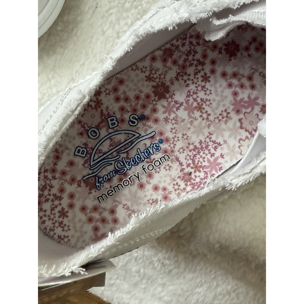 Skechers Bobs Womens Cute 2.0 White Canvas Low Sneakers Shoes Sz 9.5 - Picture 6 of 10